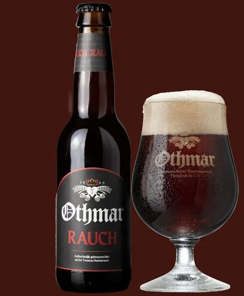 Othmar Rauchbier — Twents rookbier met fles en glas