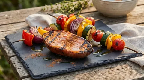 BBQ Zoete Aardappel met Kaneel & Honing