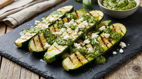 Courgette met Pesto en Feta