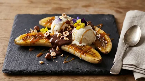 Gegrilde Banaan Chocolade Split