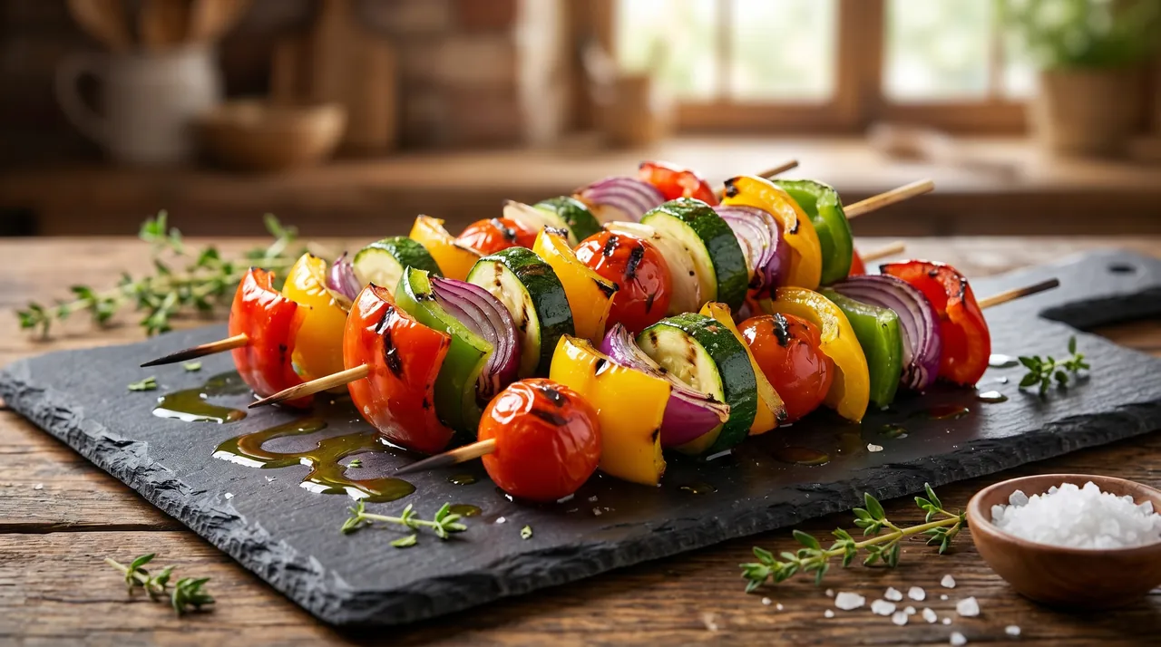Gegrilde Groentespiesjes