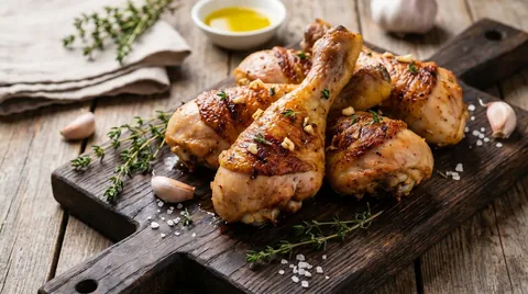 Gegrilde Kippenpoten met Knoflook en Tijm