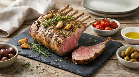 Gegrilde Lamsrack met Knoflook en Rozemarijn