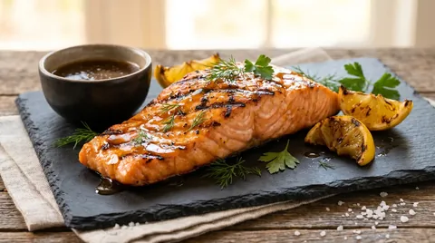 Gegrilde Zalmfilet met Honing & Sojasaus