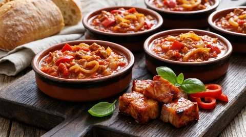 Italian Sausages met Paprika en Ui